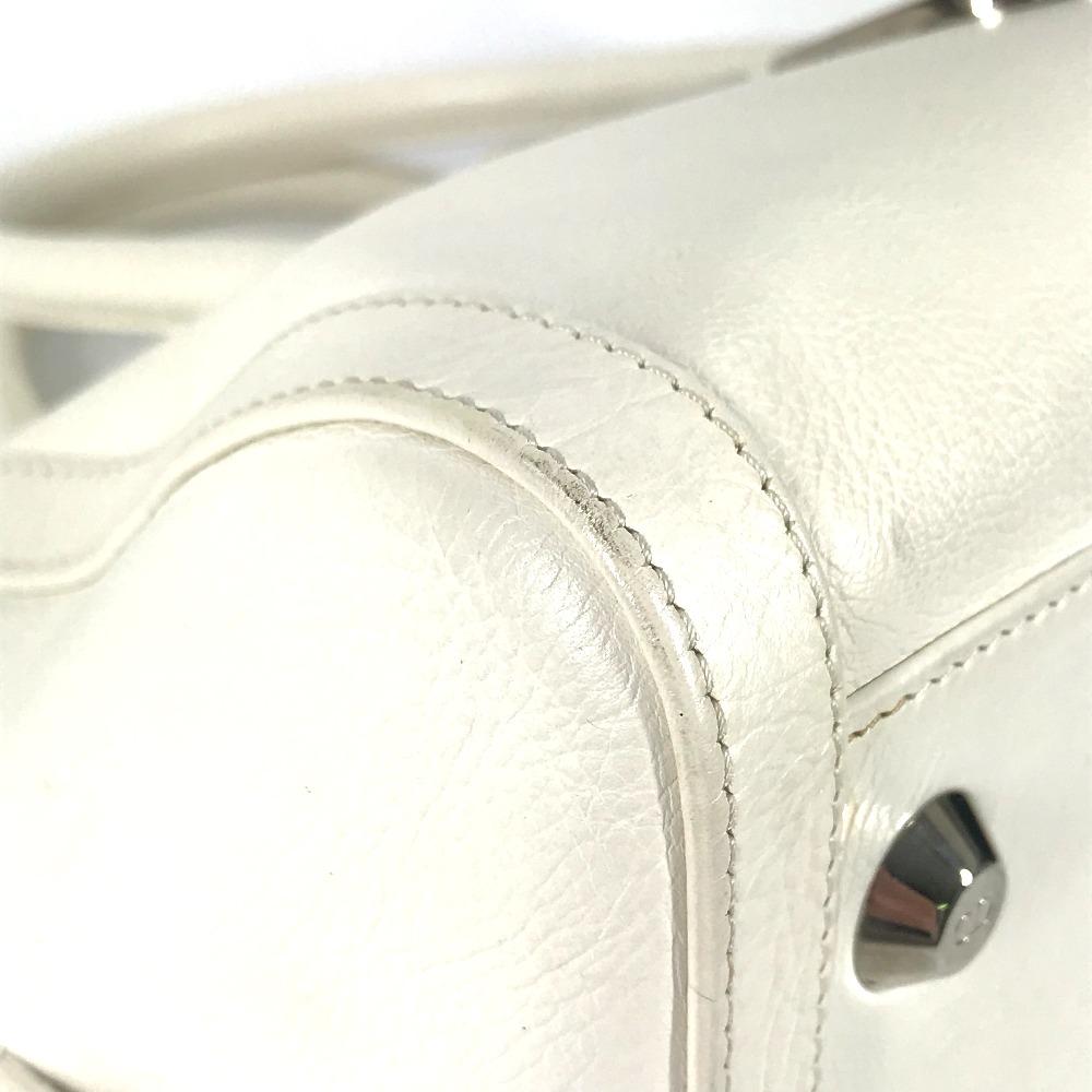 Dior D Logo Tasche Oberer Griff Breite Tasche D Schnalle Handtasche Leder Weiß