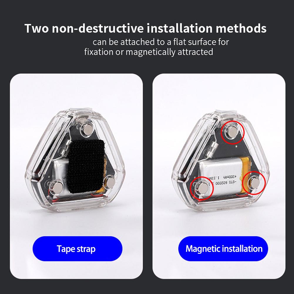 Solar Powered Motorcycle LED Warning Light with Motion Sensor and Magnetic Mount