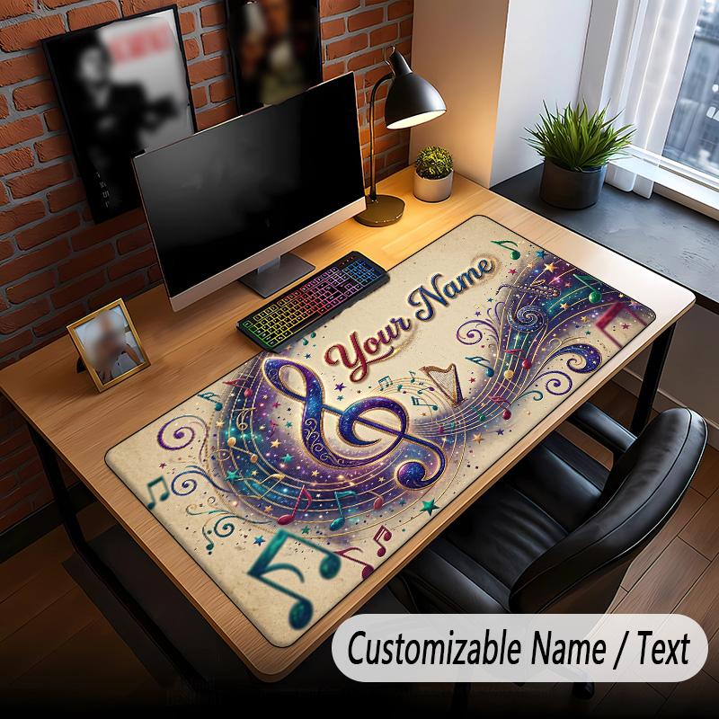 Music General Theme Custom Mouse Pad Personalized With Name Text Customized Desk Mat For Office Home Decor
