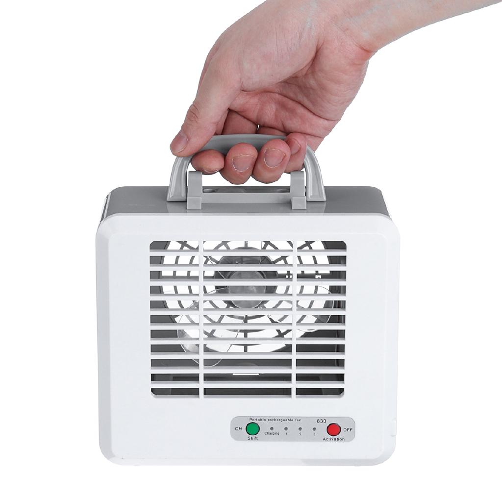 3-Speed Portable Mini Air Conditioner USB Cooling Fan Silent Fast Cool Fan Home Office Rechargeable Mini Desktop Fan Cooler Grey