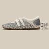 Woven Mary Jane Women's Shoes New Summer Hollow Breathable Sandals Silver Small Single Shoes with Skirt