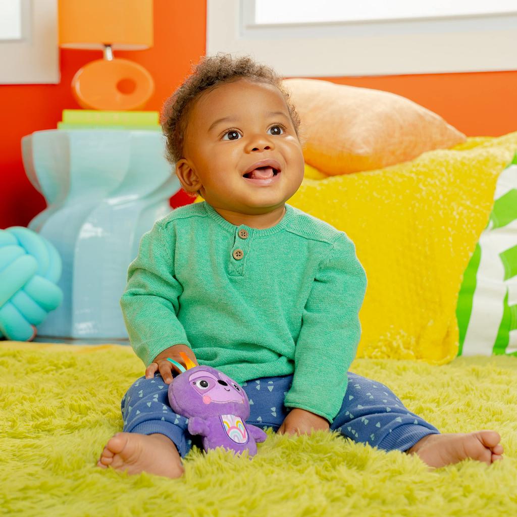 Bright Starts Outing Sloth Months and Fingertip Hand Stroller 12950 Chime, [0 Up], Development, Play, Toy,