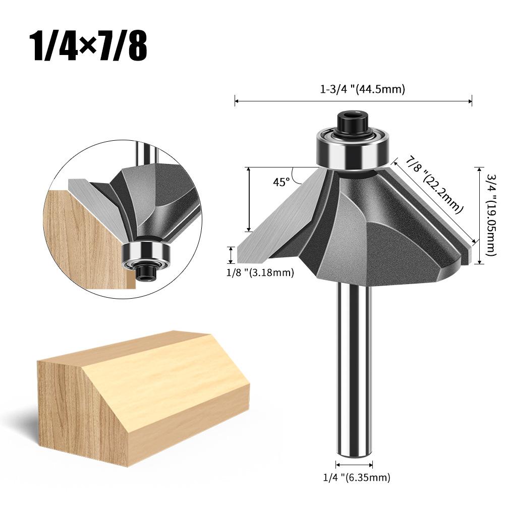 45 Degree Bevel Cutter Woodworking Milling Cutter Trimming Machine Engraving Cutter Head 45 Degree Chamfer Cutter 45 ° Bevel Cutter