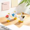 Resin Crafts for Flowerpots Mini Garden Duck Figurine, Cute Farm Dolls, Small Desktop Decorative Ornaments Car Dashboard Figurines, Micro Landscape