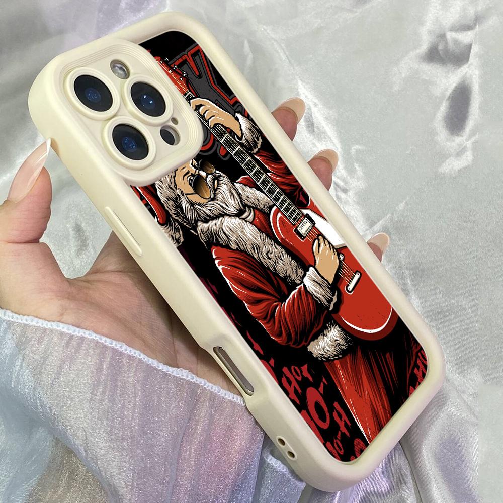 JT470 Santa Claus Let's Rock for iPhone 17 16 15 14 13 Pro Max Samsung S26 S25 Ultra A17 A07 A56 A16 Xiaomi 15T Redmi 15c 14C Soft Case
