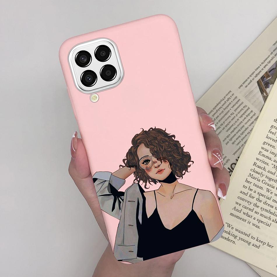 For Samsung Galaxy M33 5G Case Heart Cartoon Silicone Matte Shockproof Phone Cover For SamsungM33 GalaxyM33 M 33 Funda Shell TPU