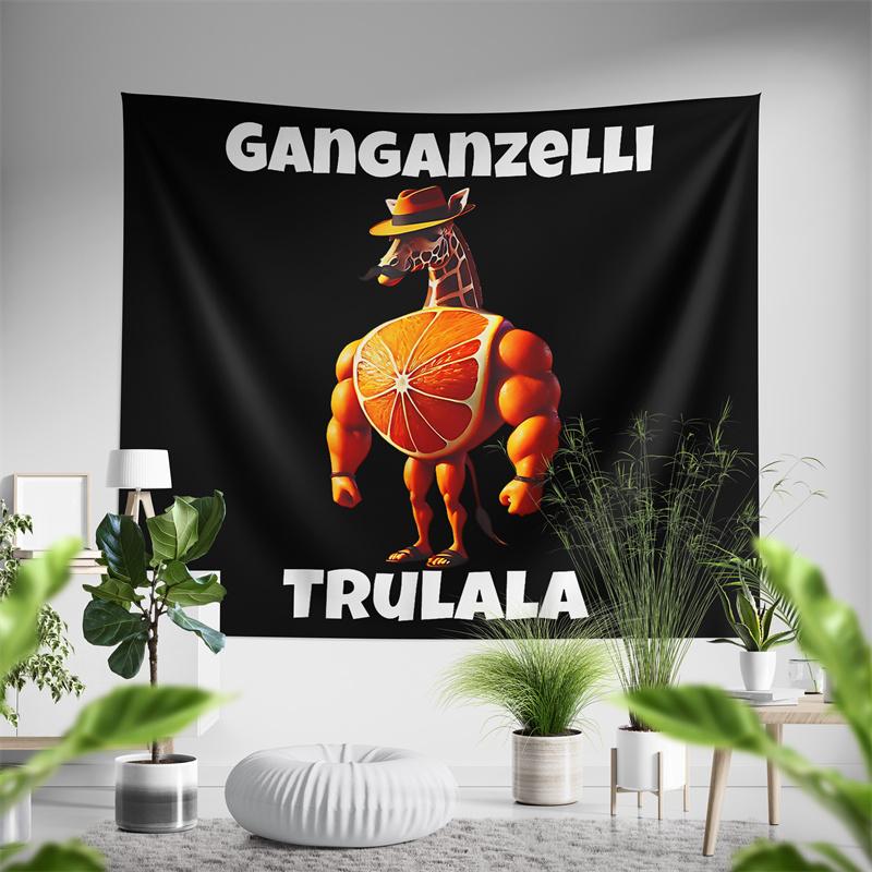 

Aertemisi Ganganzelli Trulala Italian Brainrot Funny Meme Tapestry Wall Hanging Art for Bedroom Living Room Decor Party Backdrop 74x94cm(29x37in)