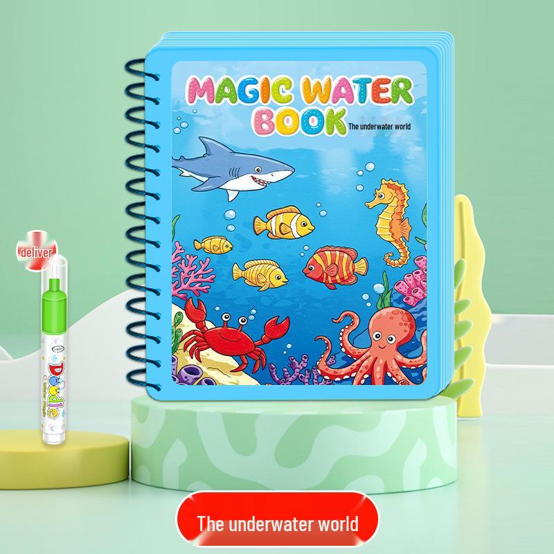 Reusable Children's Water Magic Painting Book with Water Pen for Doodling and Coloring