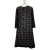Jun Ashida Black Cotton Blend Lace Sheer Sleeve Dress Dress 7 blackUsed