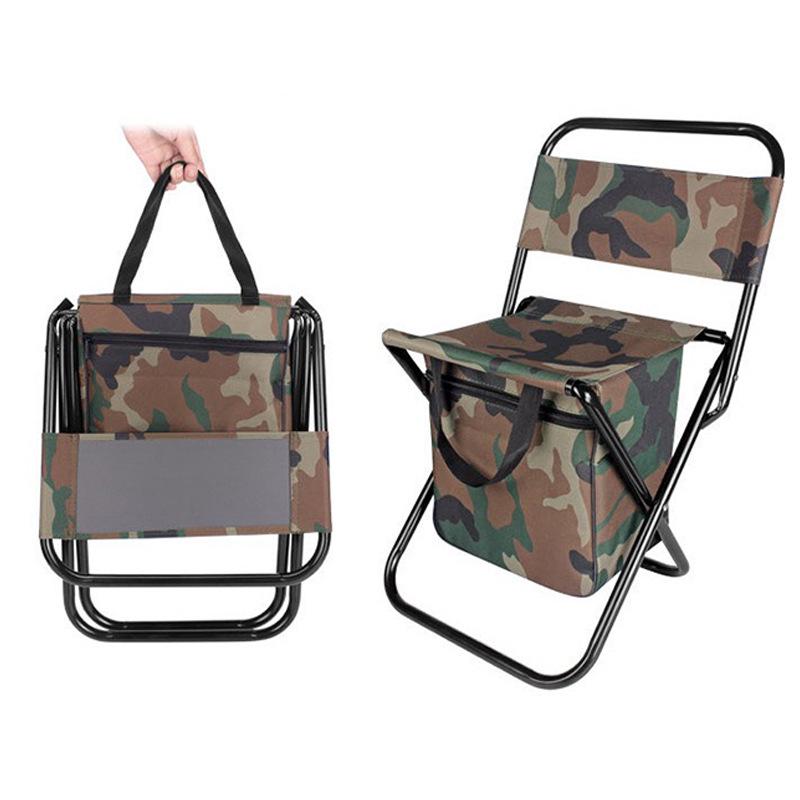 Portable Folding Stool with Storage Bag and Backrest - Outdoor Art Student Bench for Fishing
