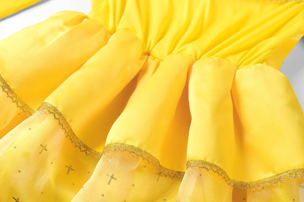 ReliBeauty Princess Halloween Costume for with Size 110 Dress, Girls, Accessories, Yellow,
