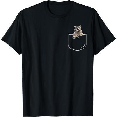 Pocket Raccoon Shirt, Funny Raccoon In Pocket Gift Tshirt T-Shirt