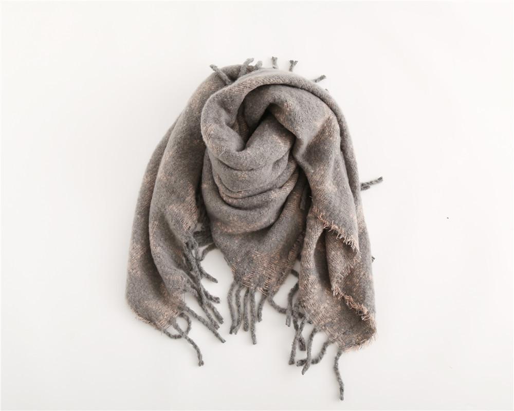 Thick Warm Tassel Square Scarf Shawl European Style Autumn Winter Fashion