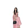 Pink Women's Halter Neck Suspender Long Skirt - Summer Beach Vacation Dress