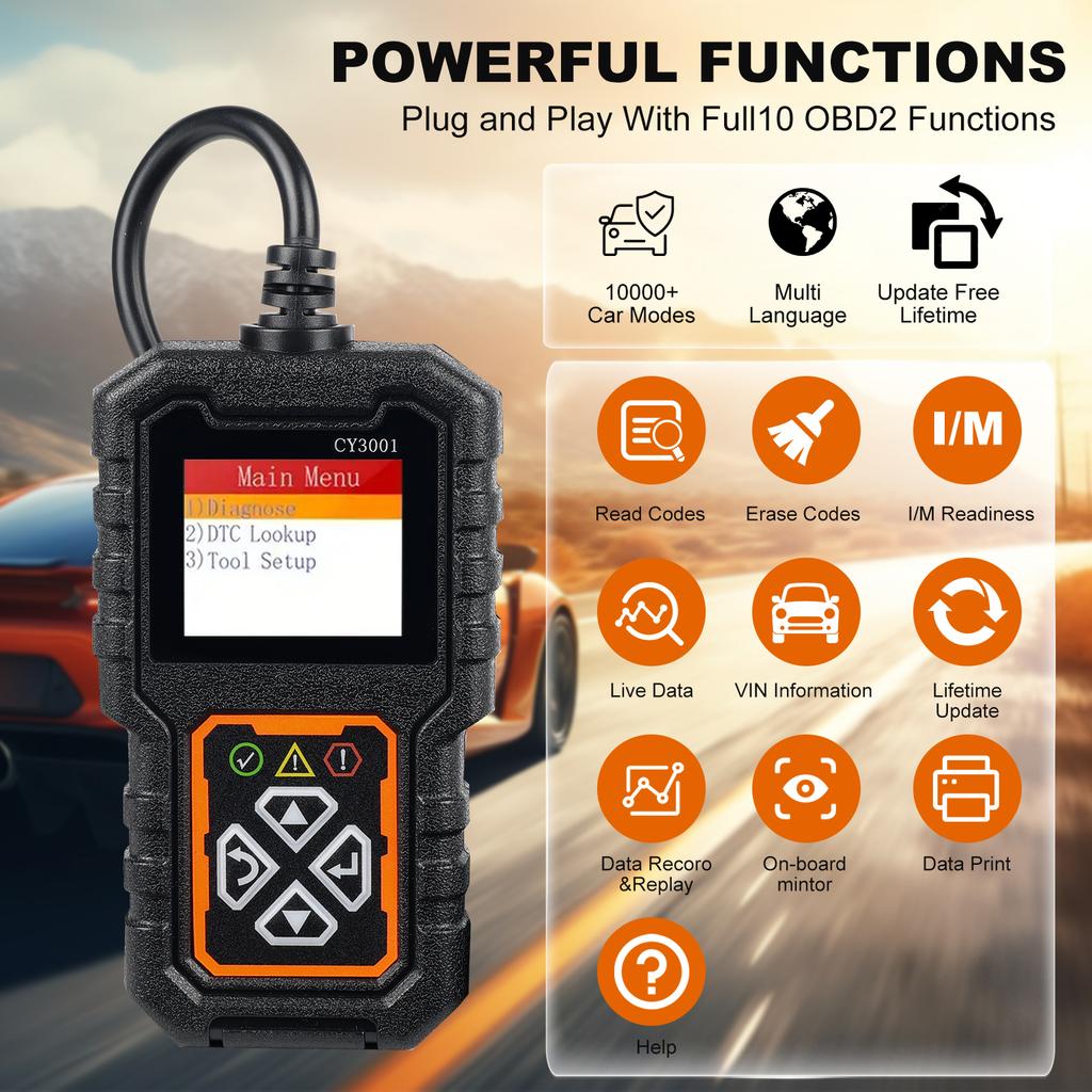 Cy3001 OBD Reader Diagnostic Tool for Cars Auto Car Health Check Engine Code Scanner