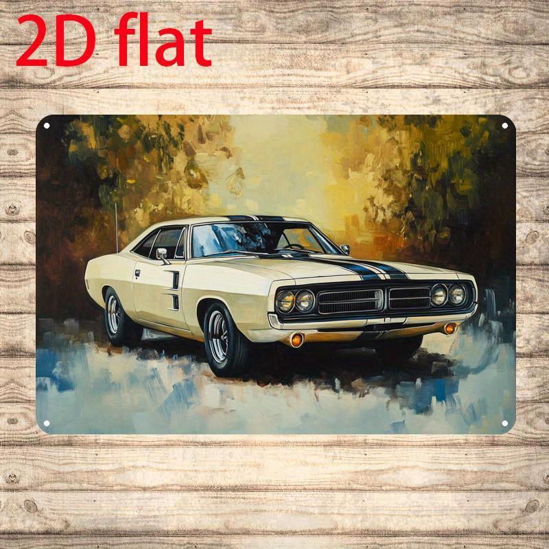 DORA Tin Sign Vintage Metal Tin Sign  Retro American Muscle Car Art Poster  Durable Rustic Wall Decor for Garage Man Cave Bar HomeO 20x30cm（7.8x11.8inch）