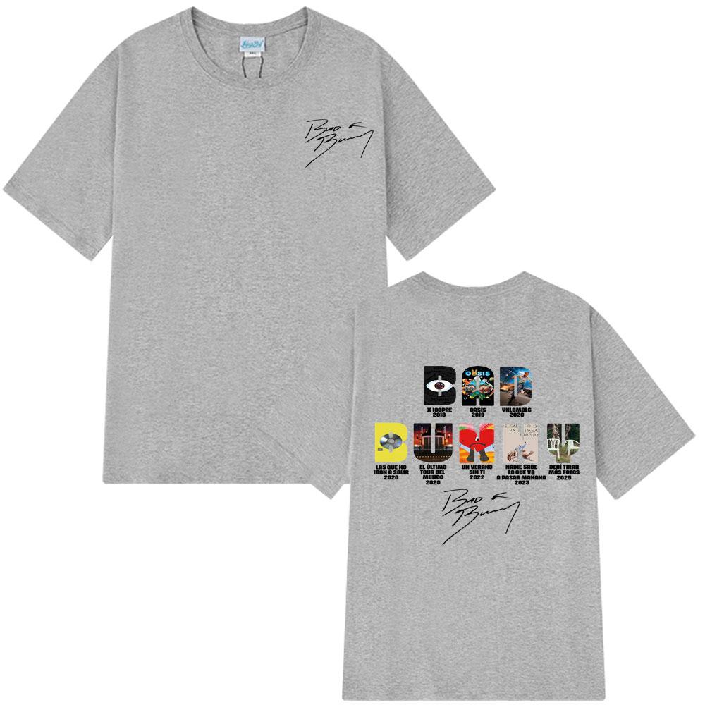 Summer Rapper Bad Bunny Music Album Cover Print Vintage T Shirt Men Women Fashion 100% Pure Cotton Printed T-shirt