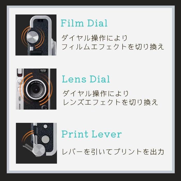 [Instax] mini Evo Hybrid Instant Camera Brown + Film 40 Sheets + microSD 32GB + Decoration Pen (Brown, 4-Piece Set)