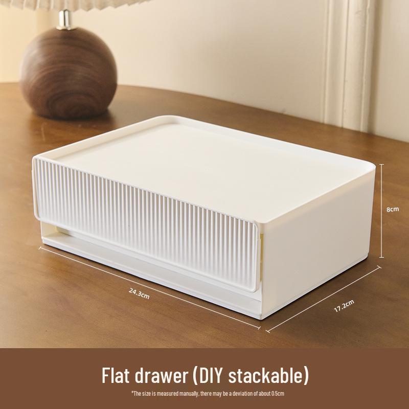 Stackable Multi-Layer Cosmetic Storage Box: High-End Skincare & Lipstick Organizer with Desktop Drawers