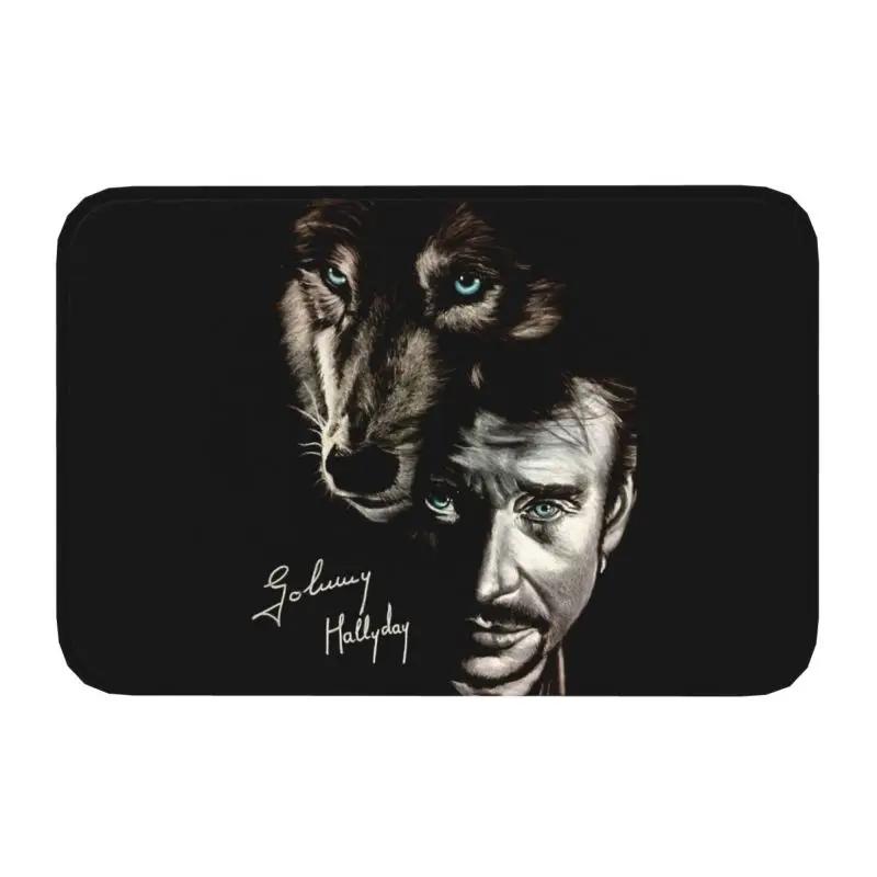 Rock Johnny Hallyday Door Floor Bath Kitchen Mat Anti-Slip French Singer Music Doormat Living Room Entrance Rug Carpet Footpad