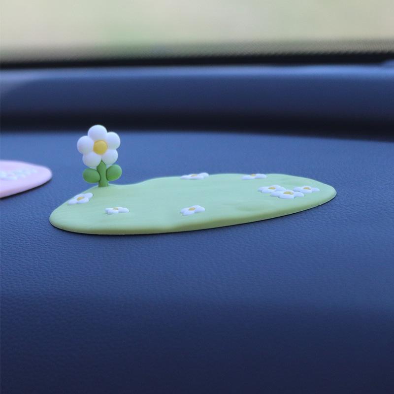 10x8cm Universal Car Dashboard Non Slip Mat Sticky Silicone Pad Phone Glasses Holder Flower Ornaments Car Cute Interior