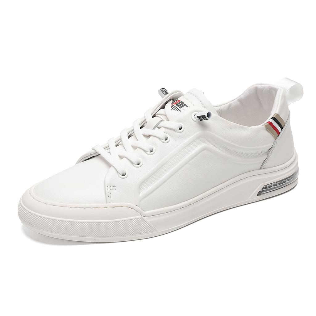 Men's Genuine Leather Casual Shoes Comfortable Lace-Up Walking Sneakers Breathable Outdoor Skate Shoes 2025 New Flats