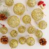 Christmas Gold Glitter Iron Wire Ball Vintage Christmas Tree Decor Hanging Christmas Gift Wrap Embellishment Home Holiday Decor