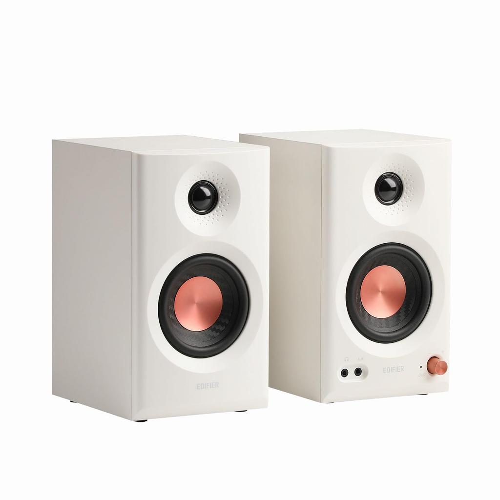 Edifier MR3 Monitor Speaker System with 36W Maximum 4 TRS RCA AUX Stereo and Headphone Output Japanese 2.0-Channel (White) Output, Inputs, Bluetooth,