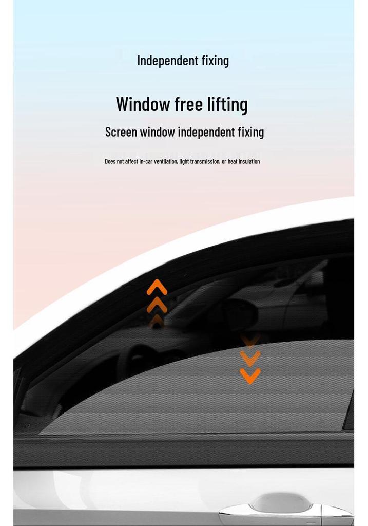 Japanese Car Window Sunshade & Mosquito Screen - Heat Insulation & Insect Protection Curtain