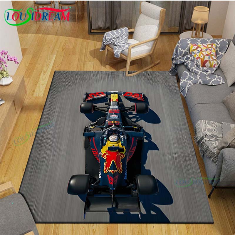 2026 Hot Fashion Racing Car Print Flannel Carpet Outdoor Rug Area Rug Non-slip Carpet Bedroom Decor Carpet for Kids Luxury Gift