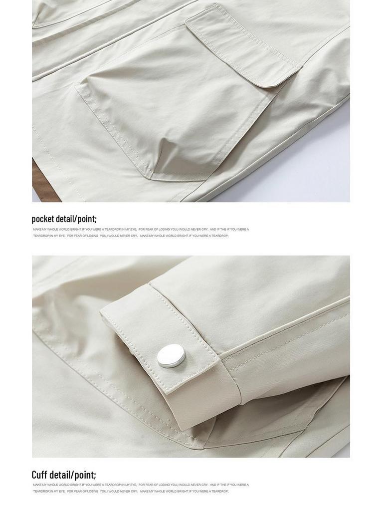 Men's Versatile Casual Stand Collar Jacket - 2025 Spring/Autumn, Loose Fit, Plus Size, Trendy Waterproof Workwear.