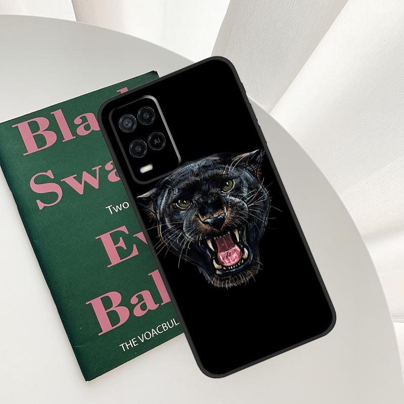 Animal Panther Case For Oppo A96 A76 A16 A15 A17 A52 A72 A54S A57S A58 A78 A98 A57 A77 A54 A74 A94 Cover