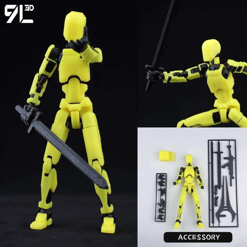 

Lucky13 Anime Style Dummy13 T13 Joints Movable Articulated Doll with Animation Multi-Position Display Stand for Collectors жовтий