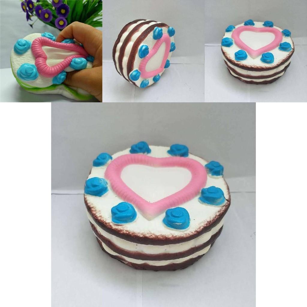 Pu Material Soft Silicone Fake Fruit Bread Cake Decorative Sculpture For Office