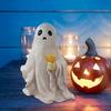 Halloween Ghost Figurine Spooky Candle Flower Swing Ghost Resin Statue Sculpture Indoor Outdoor Garden
