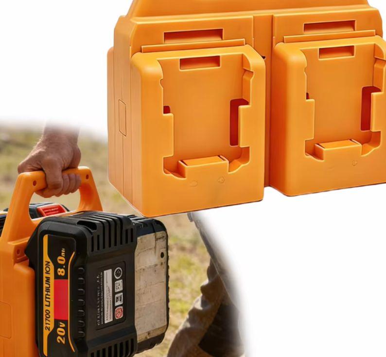Yellow ABS Battery Holder Rack For 18V DCB200 DCB203/DCB205 Li-ion Battery Storage Organizer Power Tool Accessories