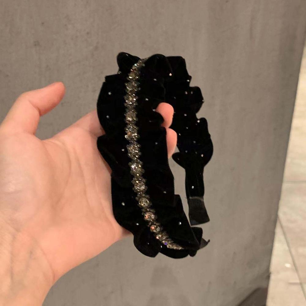 Elegant Shiny Rhinestone Headband French Style Women Sequin Hairband  Banquet
