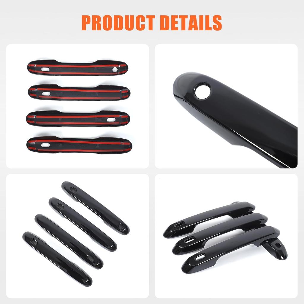 Car Exterior Door Handle Cover Compatible with Toyota Grand Highlander 2024 2025 2026,ABS Car Front Rear Outside Door Handle Covers Decoration