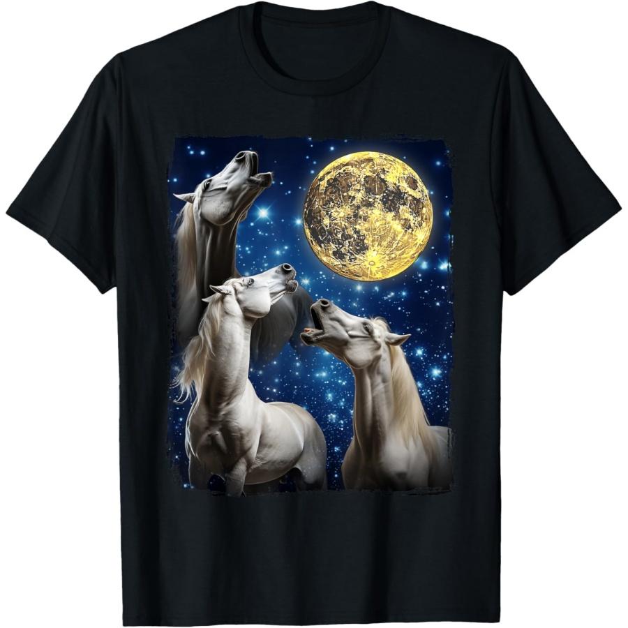Horses Howling At The Moon T-Shirt S