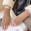 Fashionable Casual Women S Exposed Finger Gloves Warm Half Finger Gloves