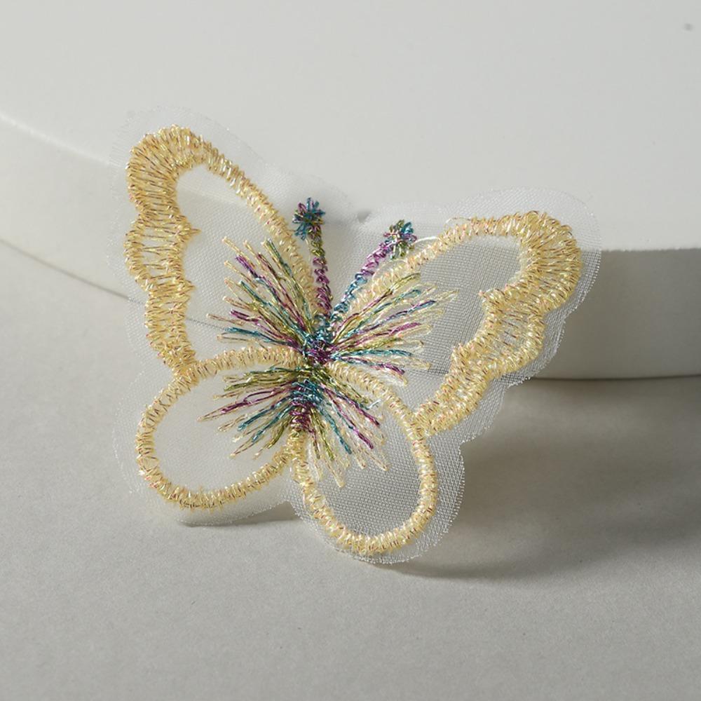 20Pcs Single layer Golden Thread Butterfly Appliques  Bridal Hair Accessories