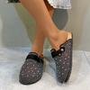 Female Mary Jane Rhinestone Plus Size 45 Round Toe Buckle Cork Slippers