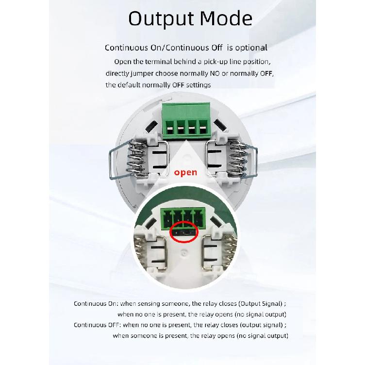 New reed switch signal switch silent dry contact 12V-24V Ceiling mini embedded infrared human body motion sensor switch