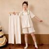 Girls Short Sleeve Pajama Set Soft Combed Cotton Sleepwear Cartoon Print Lightweight Home Outfit 8 Years