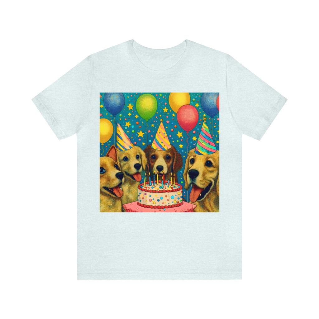Happy Birthday Golden Retriever Short Sleeve Tee