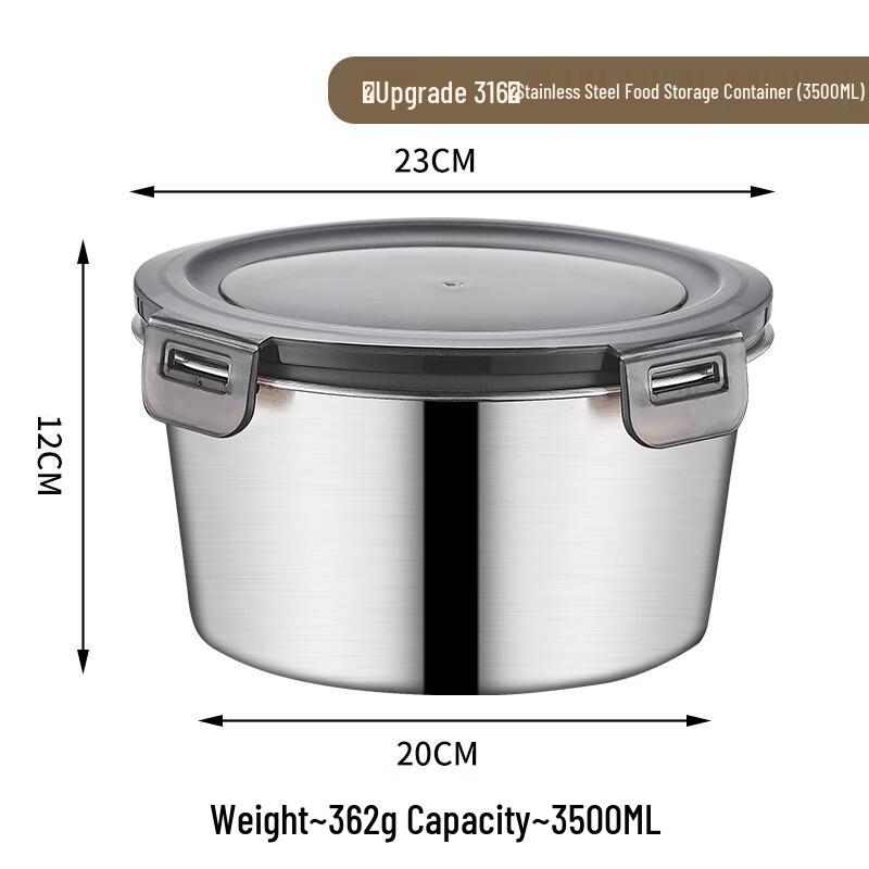 ME316 316 Stainless Steel Round Food Storage Container