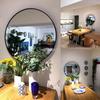 Round, Wall-mounted Bathroom Mirror with a Shatterproof Aluminum Frame, Perfect for Bathrooms, Vanity Mirrors, and Entryways. 70cm Diameter, Gold.