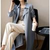 Womens Lightweight Acetate Trench Coat Long Sleeve Classic Fit Beige 2026 Office Chic