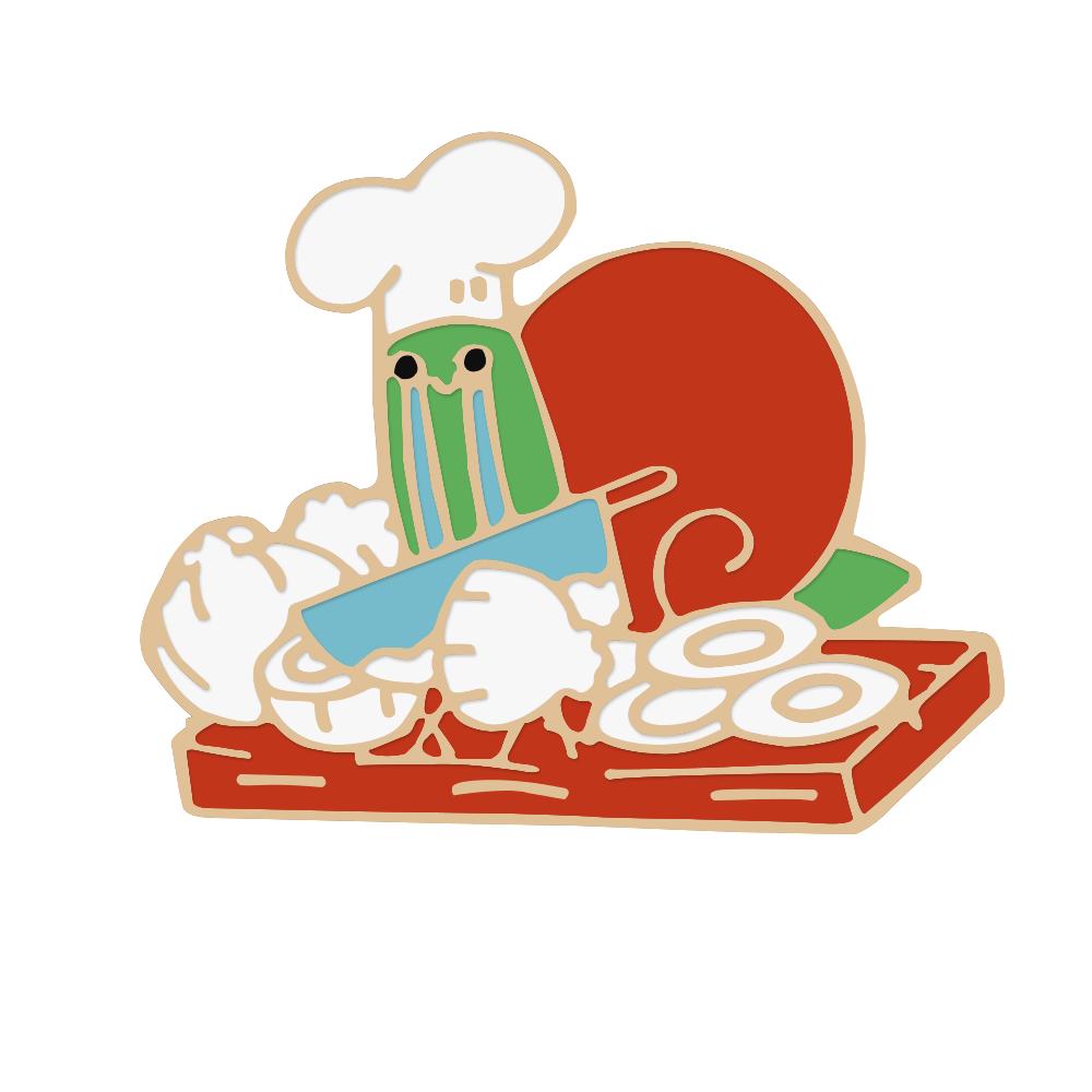 

Japanese Style Cartoon Brooch Cute Funny Cooking Snail Chef Enamel Pins for Children Friends Creative Animal Badge Jewelry Gifts