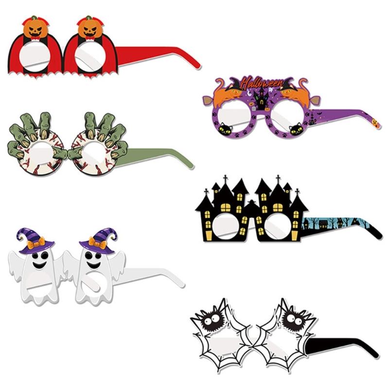 Halloween Costumes Halloween Paper Eyeglasses Witch Bat Pumpkin Glasses Frames Funny Halloween Party Eyeglasses Gifts